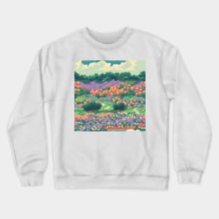 Pixel Art Forest And Meadow Landscape Painting Crewneck Sweatshirt